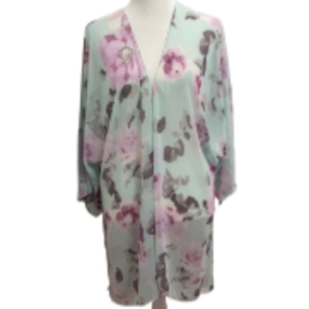 NWT Glitzy Girlz You Sang To Me Mint Kimono Size Small